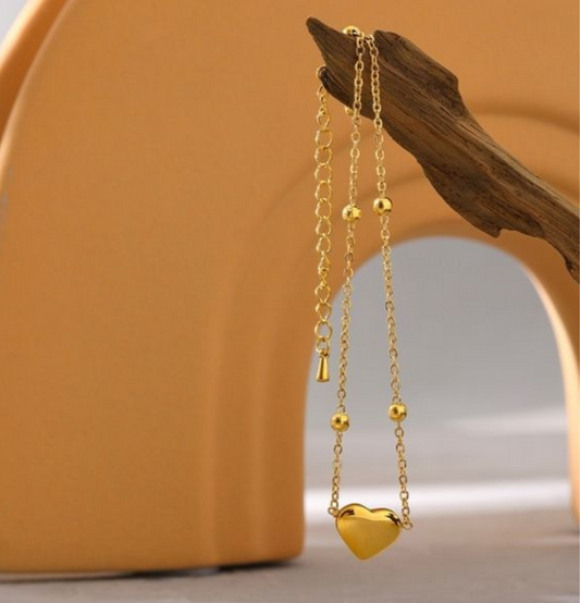 18K Gold Plated Heart Necklace - Ahlis Luxe