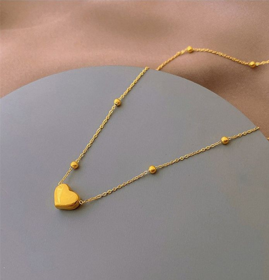 18K Gold Plated Heart Necklace - Ahlis Luxe