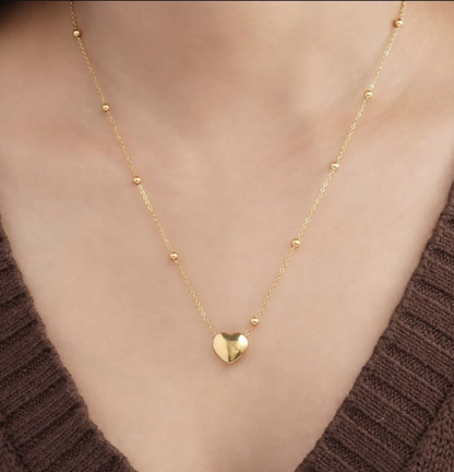 18K Gold Plated Heart Necklace - Ahlis Luxe