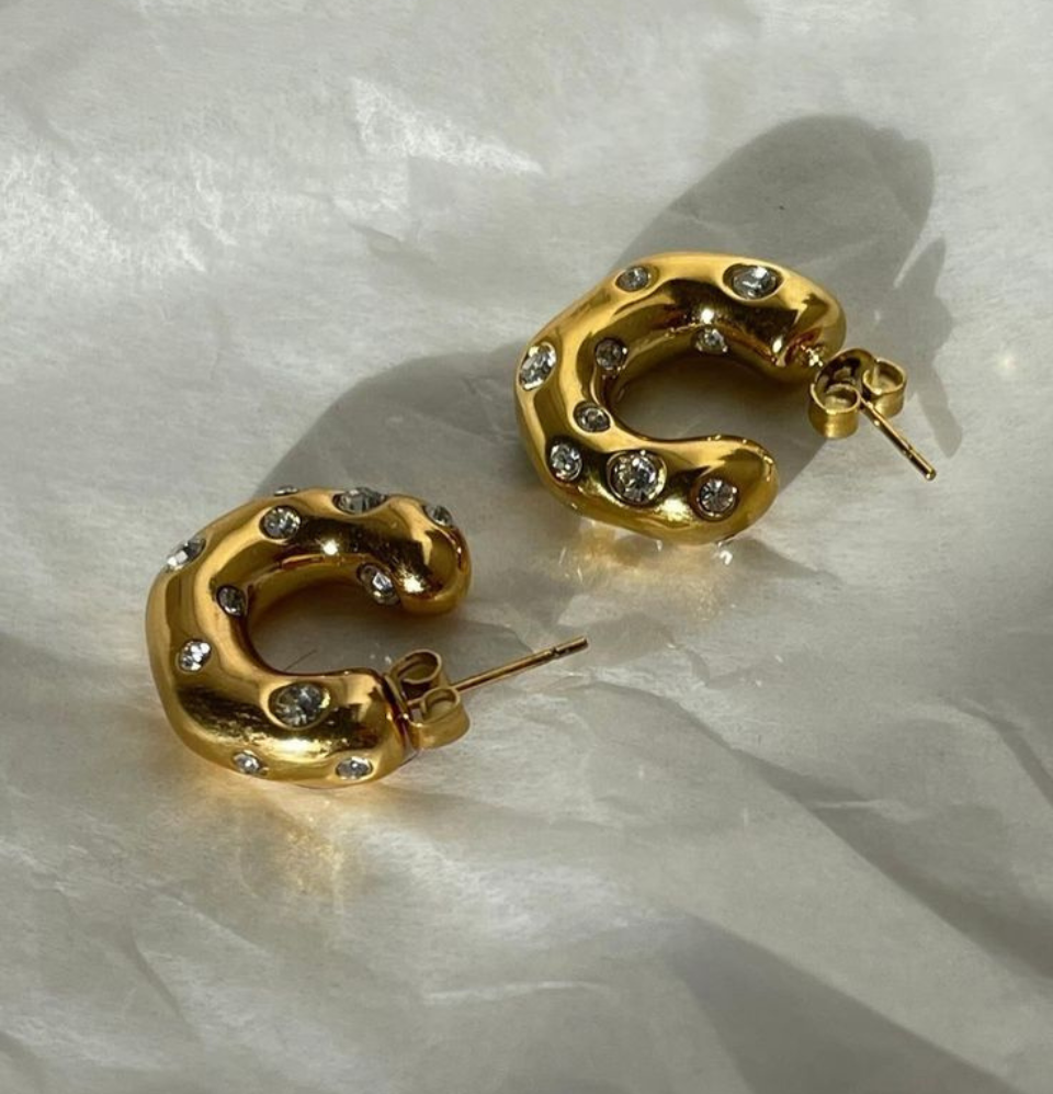 Bella Metallic Hoops - Ahlis Luxe