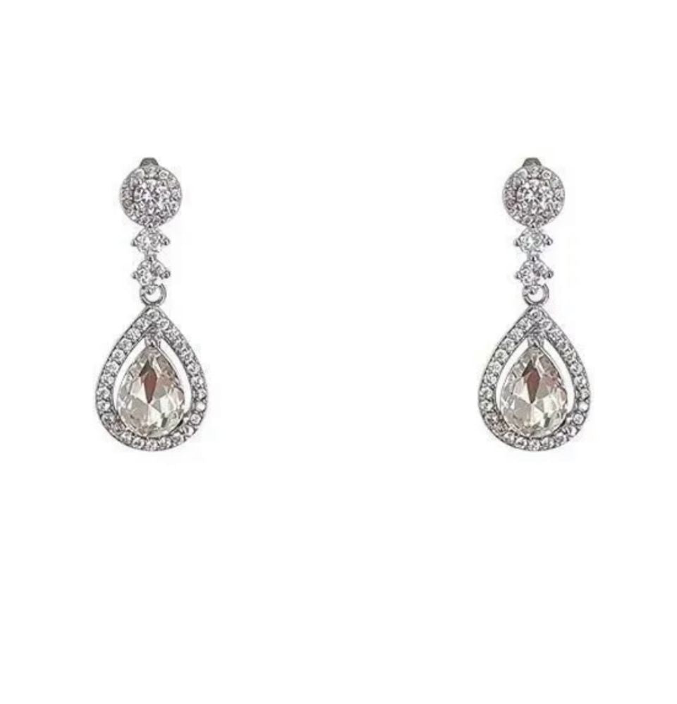 Crystal Teardrop Earrings - Ahlis Luxe
