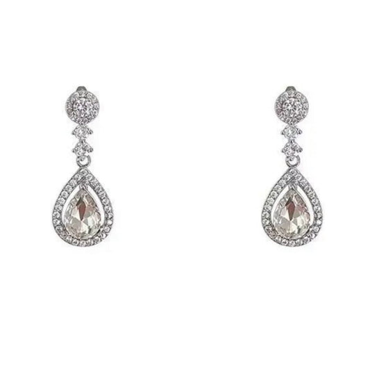 Crystal Teardrop Earrings - Ahlis Luxe